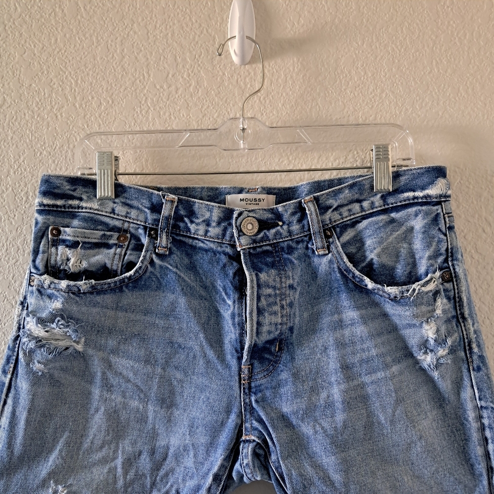 Moussy Vintage Keller Taper Jeans Cropped Blue 29 - Picture 3 of 11